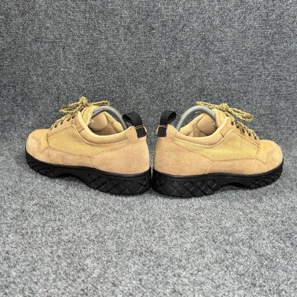 Bike Vintage Hiking Shoe Womens Size 8 Tan Canvas Burlap Suede Low Lace Athletic - Picture 7 of 12